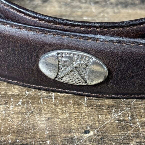 Men's Top Grain Brown Leather Golf Club Belt Size 42 AML3000 - Picture 3 of 4